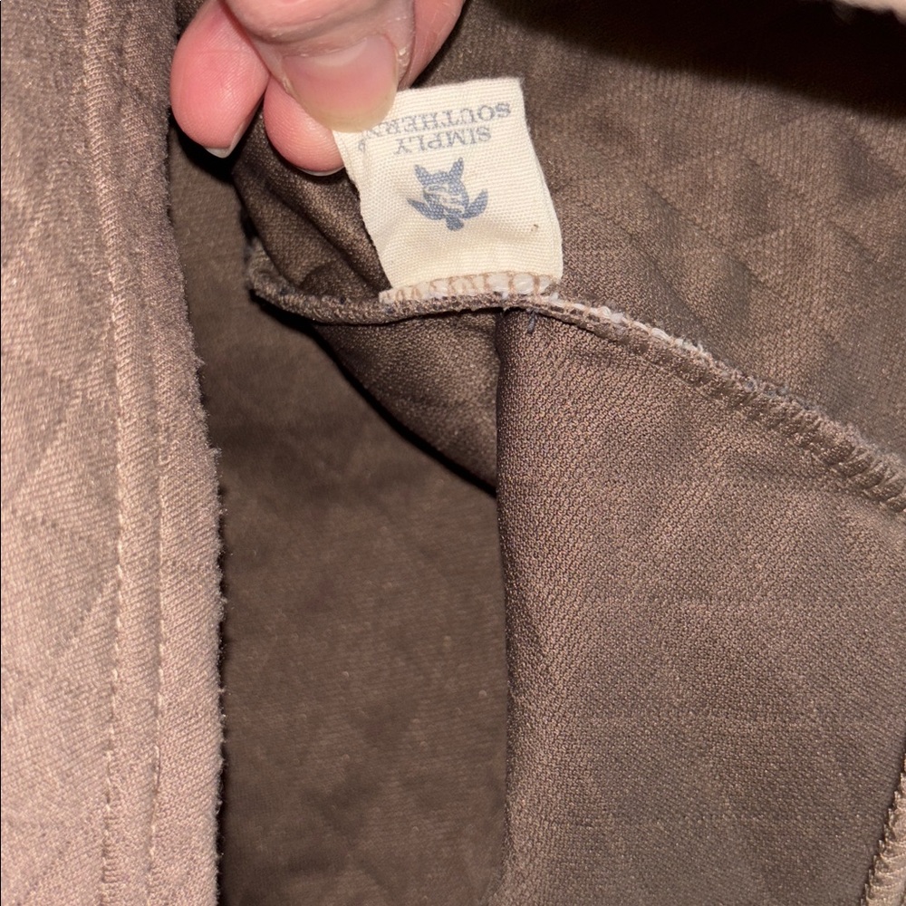 Simply Southern Brown Quilted Jacket women’s size S with 5 Golden snap buttons - Picture 5 of 12